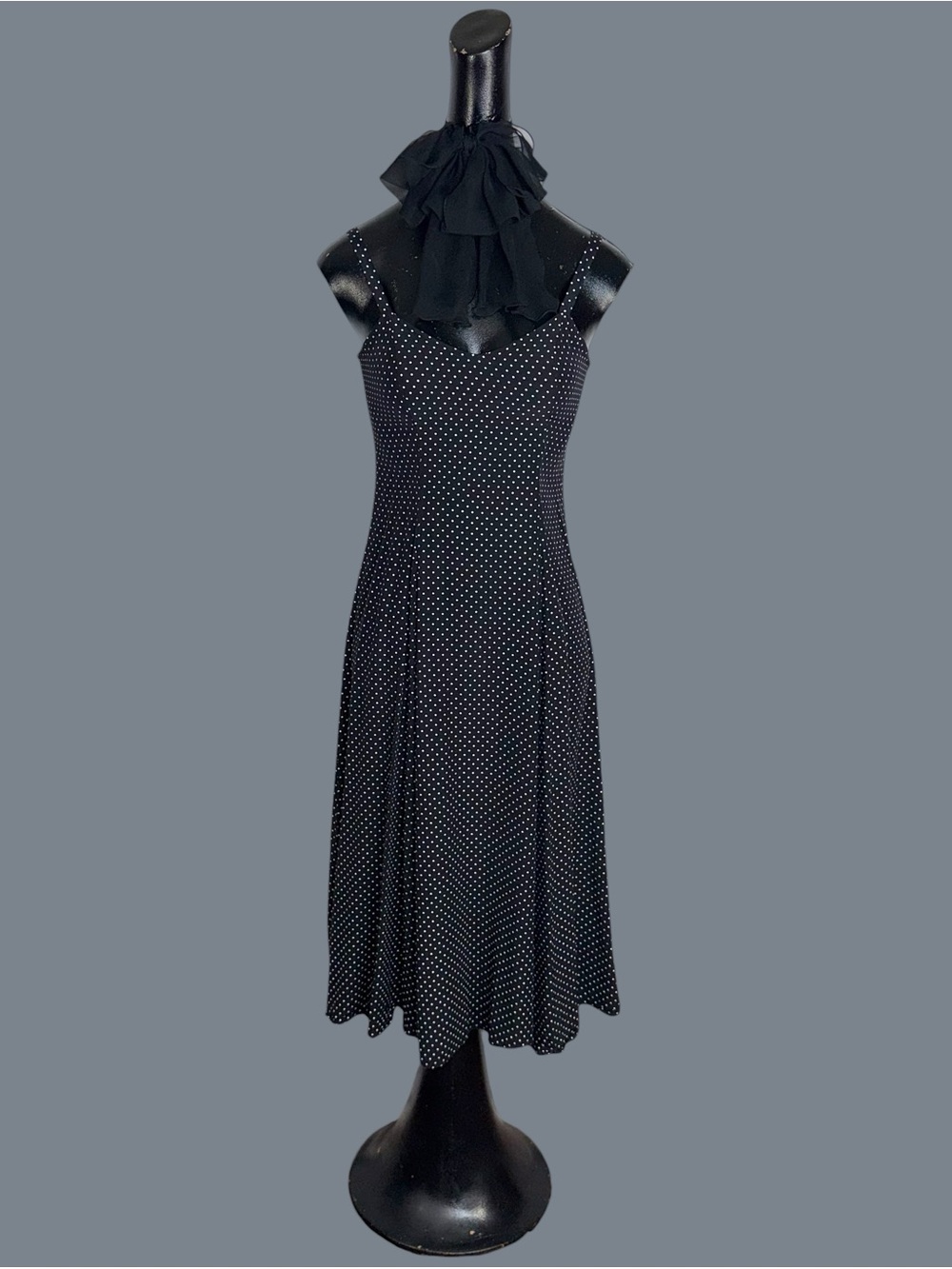 My Michelle vintage Black Polka Dot Spaghetti-Strap Dress